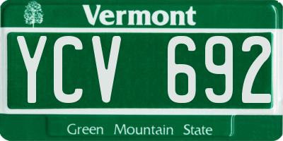 VT license plate YCV692