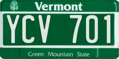 VT license plate YCV701