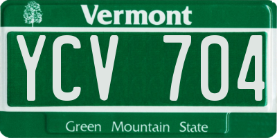 VT license plate YCV704