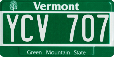 VT license plate YCV707