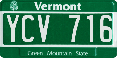 VT license plate YCV716