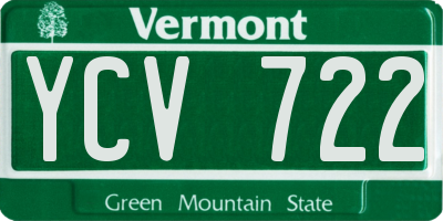 VT license plate YCV722