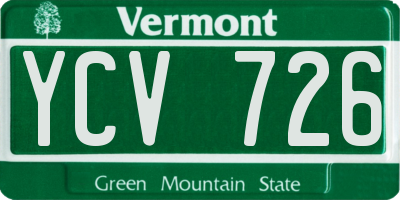 VT license plate YCV726
