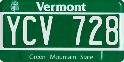 VT license plate YCV728