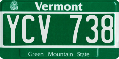 VT license plate YCV738