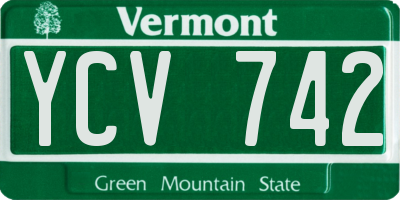 VT license plate YCV742