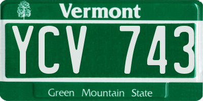 VT license plate YCV743
