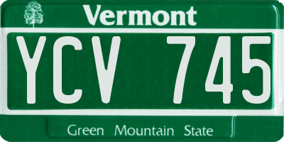 VT license plate YCV745