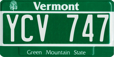 VT license plate YCV747
