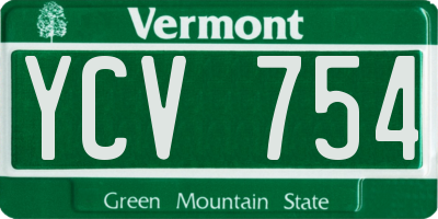 VT license plate YCV754