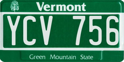 VT license plate YCV756