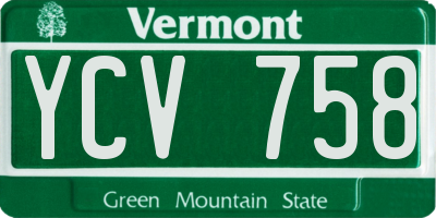 VT license plate YCV758