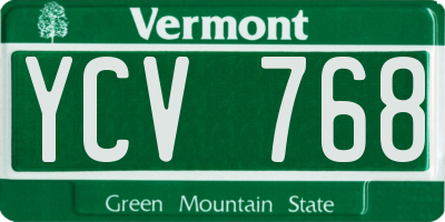 VT license plate YCV768