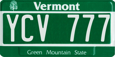 VT license plate YCV777