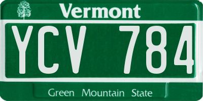 VT license plate YCV784