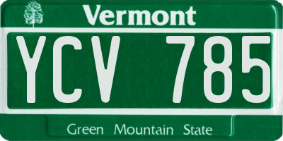 VT license plate YCV785