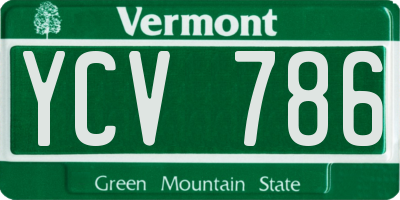 VT license plate YCV786