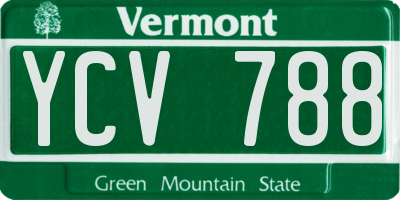 VT license plate YCV788