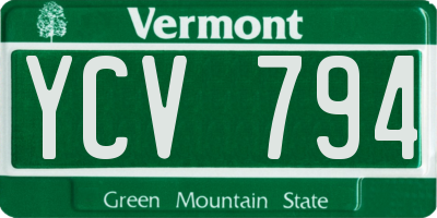 VT license plate YCV794