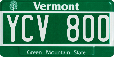 VT license plate YCV800