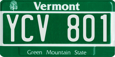 VT license plate YCV801