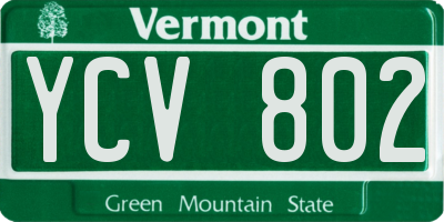 VT license plate YCV802