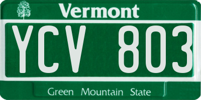VT license plate YCV803