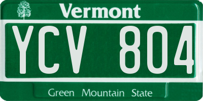 VT license plate YCV804