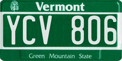 VT license plate YCV806
