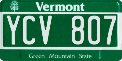 VT license plate YCV807