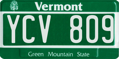 VT license plate YCV809