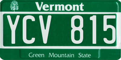 VT license plate YCV815