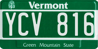 VT license plate YCV816