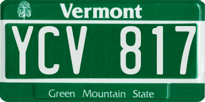 VT license plate YCV817