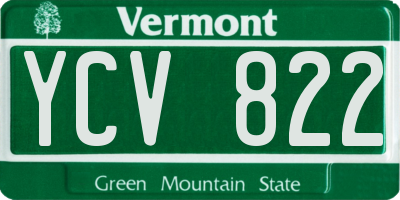 VT license plate YCV822