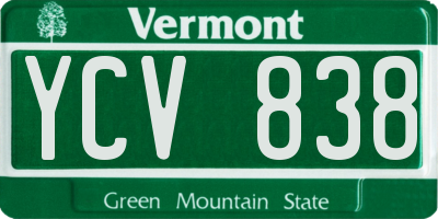 VT license plate YCV838