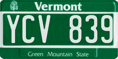 VT license plate YCV839