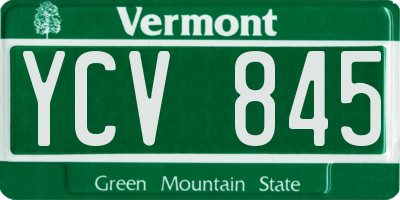 VT license plate YCV845