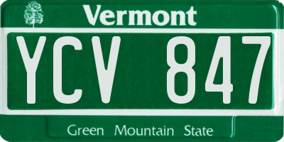 VT license plate YCV847