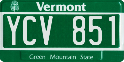 VT license plate YCV851