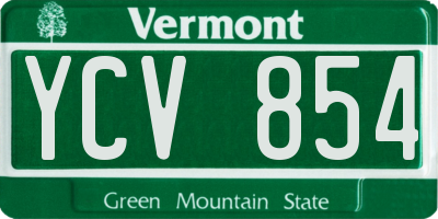 VT license plate YCV854