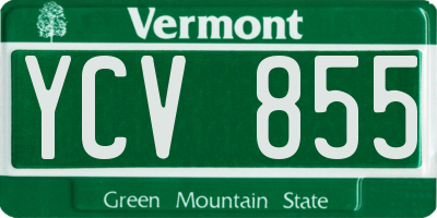 VT license plate YCV855