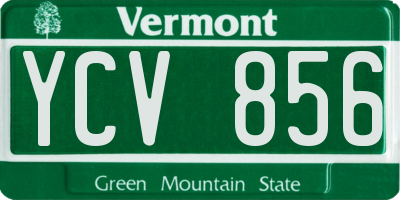 VT license plate YCV856