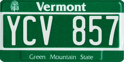 VT license plate YCV857