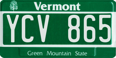 VT license plate YCV865