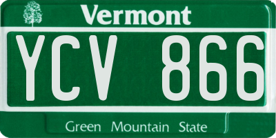 VT license plate YCV866