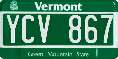VT license plate YCV867
