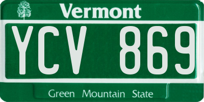 VT license plate YCV869
