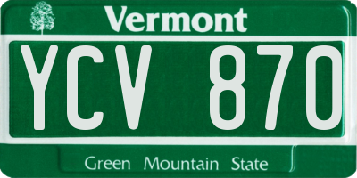 VT license plate YCV870
