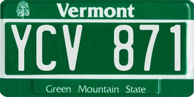 VT license plate YCV871